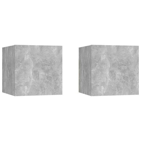 Nachttische 2 Stk. Betongrau 30,5x30x30 cm Holzwerkstoff