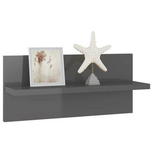 Hochglanz Wandregale Grau, 4er Set