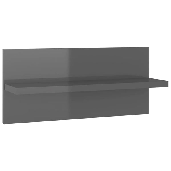 Hochglanz Wandregale Grau, 4er Set