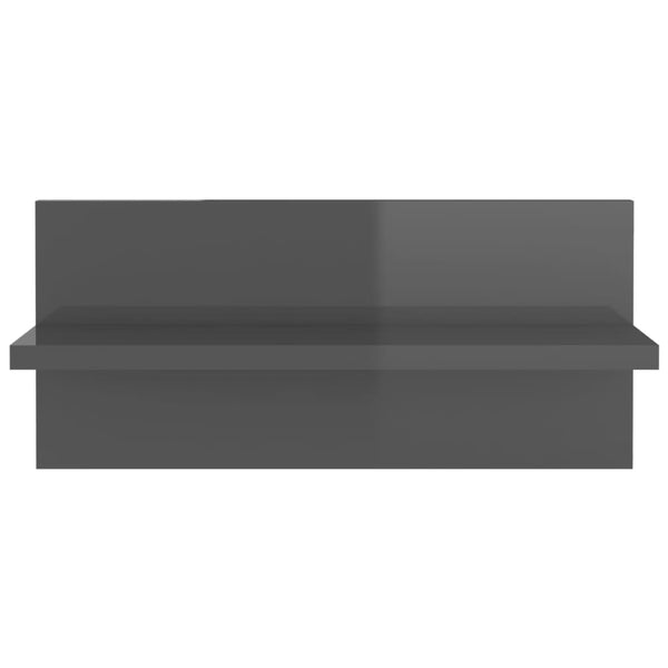 Hochglanz Wandregale Grau, 4er Set