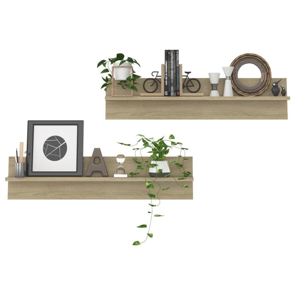 Wandregale 2er Set Sonoma Eiche 80cm