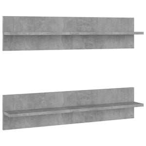 Betongraue Wandregale, 2er-Set