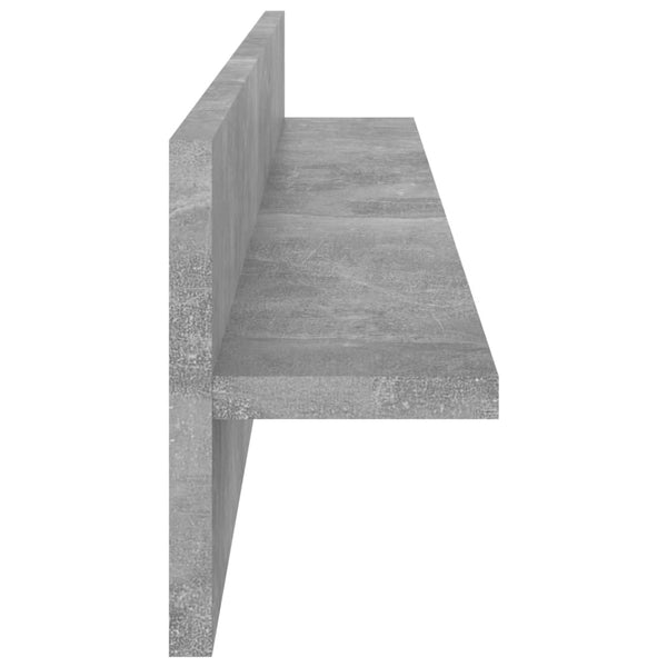 Betongraue Wandregale, 2er-Set