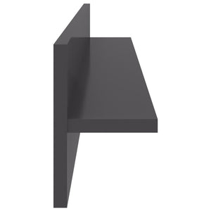 Wandregale Grau Hochglanz, 2er-Set