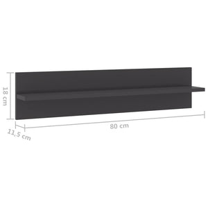 Wandregale Grau Hochglanz, 2er-Set