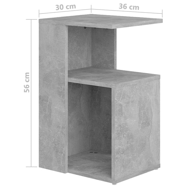 Betongrauer Beistelltisch 36x30x56 cm