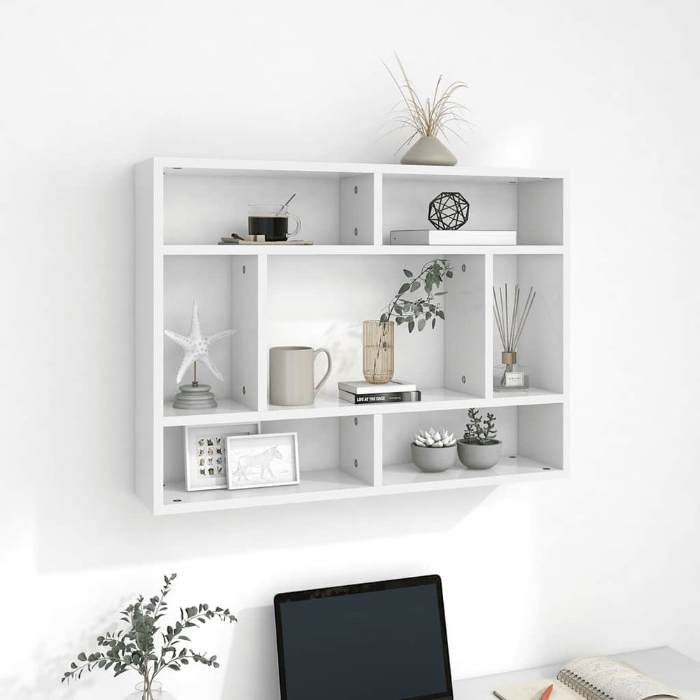 vidaXL Étagère murale Blanc 75x16x55 cm Bois d'ingénierie