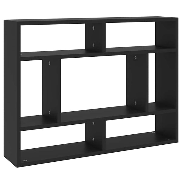 Schwarzes Wandregal 75x16x55 cm