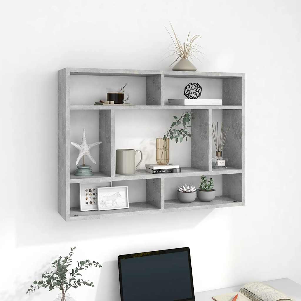 Betongraues Wandregal, 75 cm