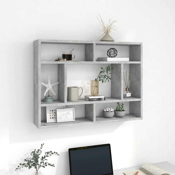 Betongraues Wandregal, 75 cm