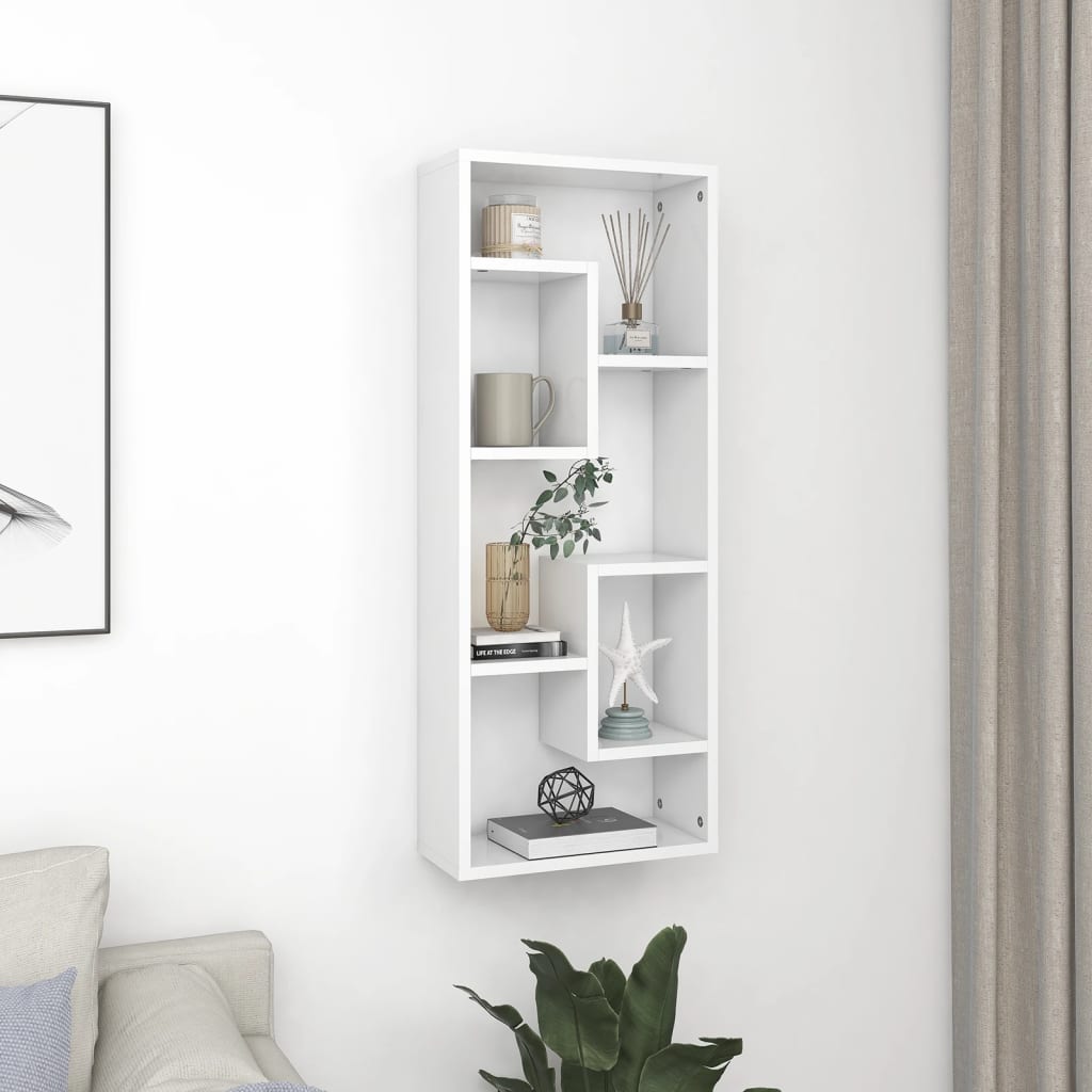 Weißes Wandregal 36x16x90 cm
