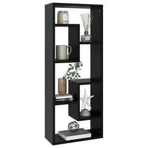 Schwarzes Wandregal 36x16x90 cm