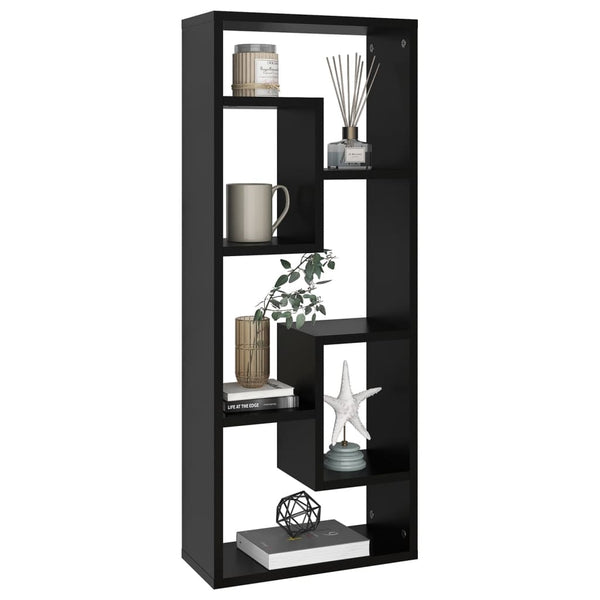 Schwarzes Wandregal 36x16x90 cm