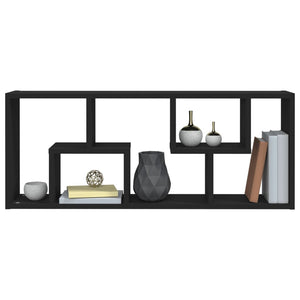 Schwarzes Wandregal 36x16x90 cm