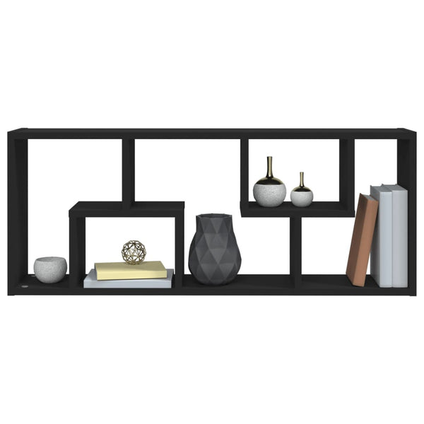 Schwarzes Wandregal 36x16x90 cm