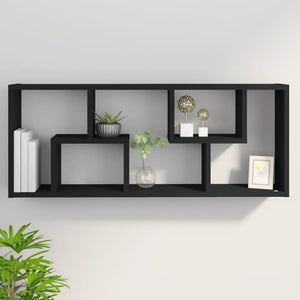 Schwarzes Wandregal 36x16x90 cm
