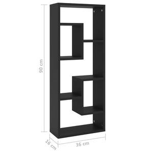Schwarzes Wandregal 36x16x90 cm