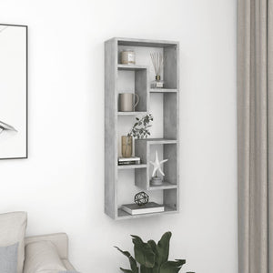 Betongraues Wandregal, 36x16x90 cm