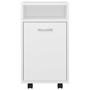 Weißer Beistellschrank mit Rollen