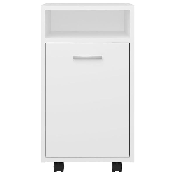 Weißer Beistellschrank mit Rollen