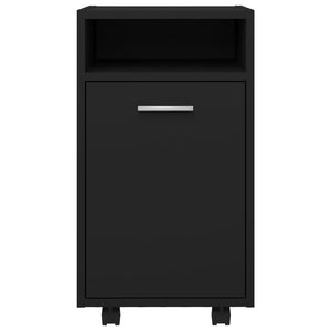 Beistellschrank Schwarz auf Rollen