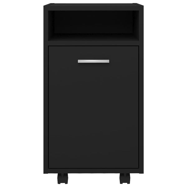 Beistellschrank Schwarz auf Rollen
