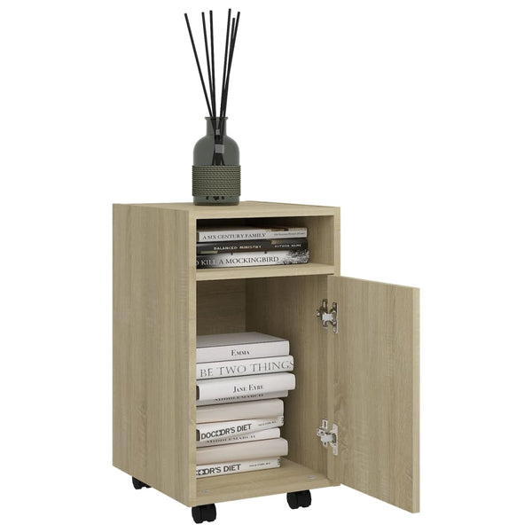 Rollbarer Beistellschrank Sonoma Eiche 33x38x60 cm