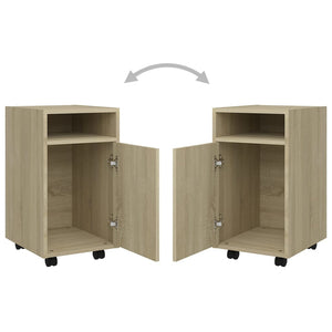 Rollbarer Beistellschrank Sonoma Eiche 33x38x60 cm
