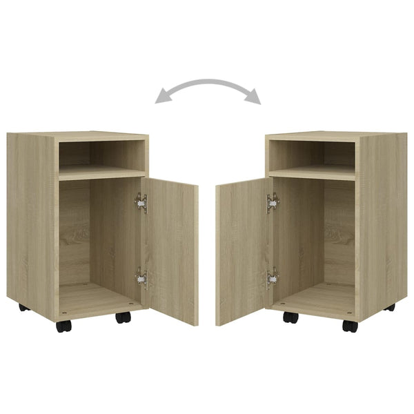 Rollbarer Beistellschrank Sonoma Eiche 33x38x60 cm
