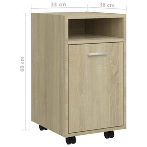 Rollbarer Beistellschrank Sonoma Eiche 33x38x60 cm