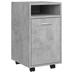 Beistellschrank Betongrau mit Rollen