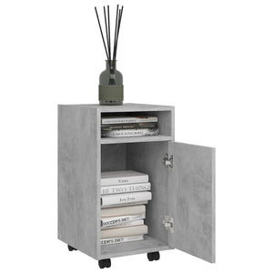 Beistellschrank Betongrau mit Rollen