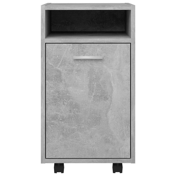 Beistellschrank Betongrau mit Rollen