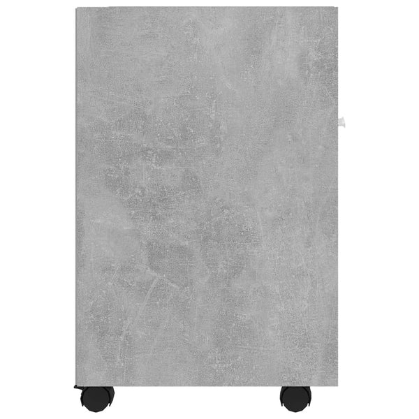 Beistellschrank Betongrau mit Rollen