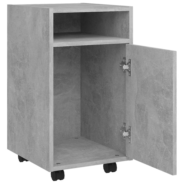 Beistellschrank Betongrau mit Rollen