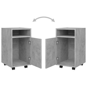 Beistellschrank Betongrau mit Rollen