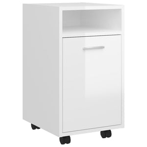 Rollbarer Beistellschrank, Hochglanz Weiß, 33x38x60 cm