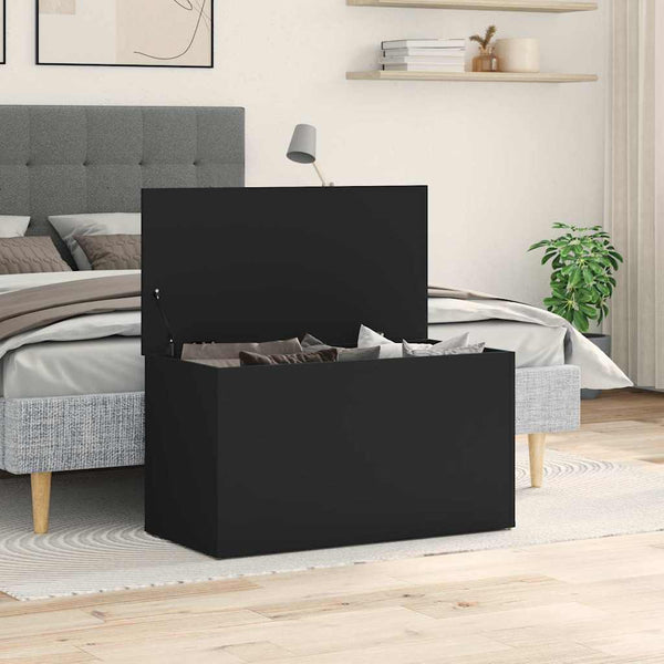 Schwarze Aufbewahrungstruhe 84x42x46 cm