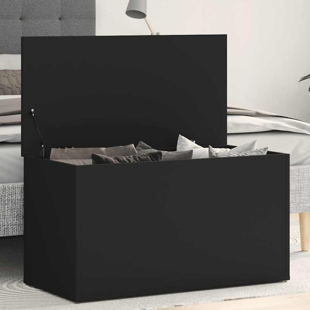 Schwarze Aufbewahrungstruhe 84x42x46 cm