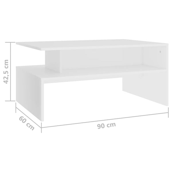 Weißer Couchtisch 90x60 cm