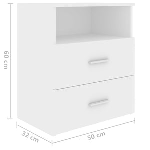 Nachttische Weiß 2er Set 50x32x60 cm