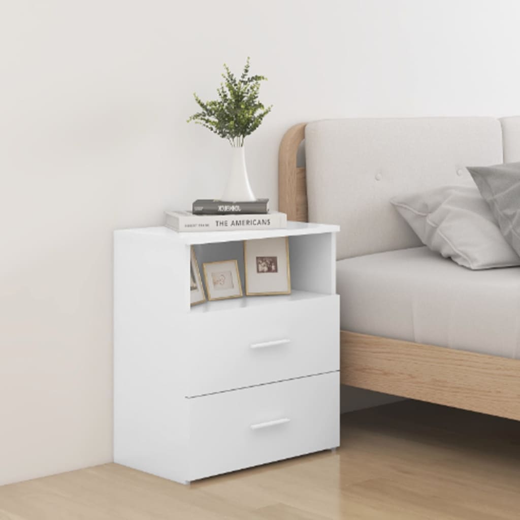 Nachttische Weiß 2er Set 50x32x60 cm