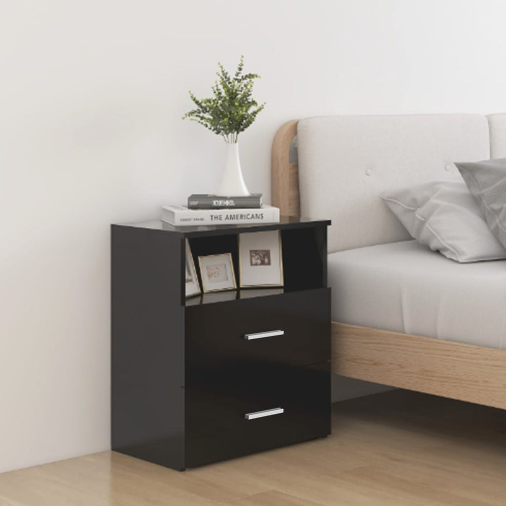 vidaXL Nightstand Black 50x32x60 cm
