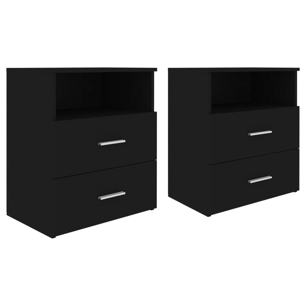 Nachttische 2er Set Schwarz 50x32x60 cm