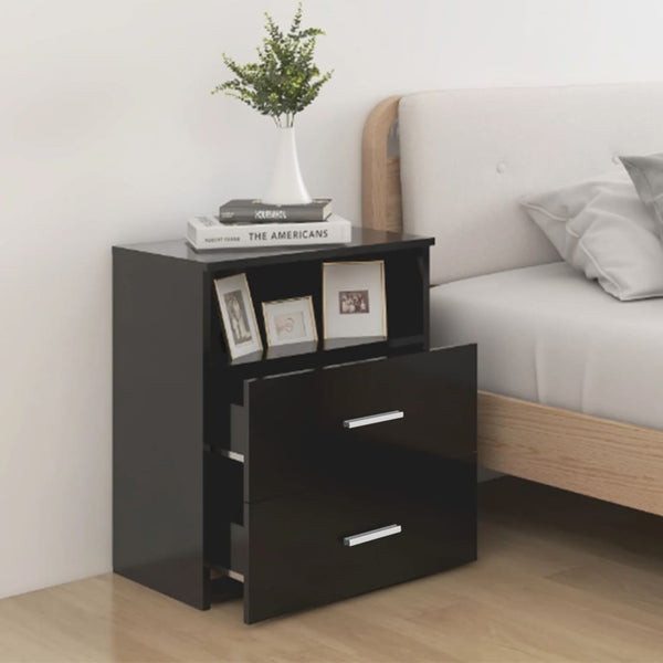 Nachttische 2er Set Schwarz 50x32x60 cm