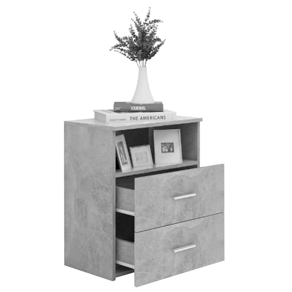Betongrauer Nachttisch 50x32x60 cm