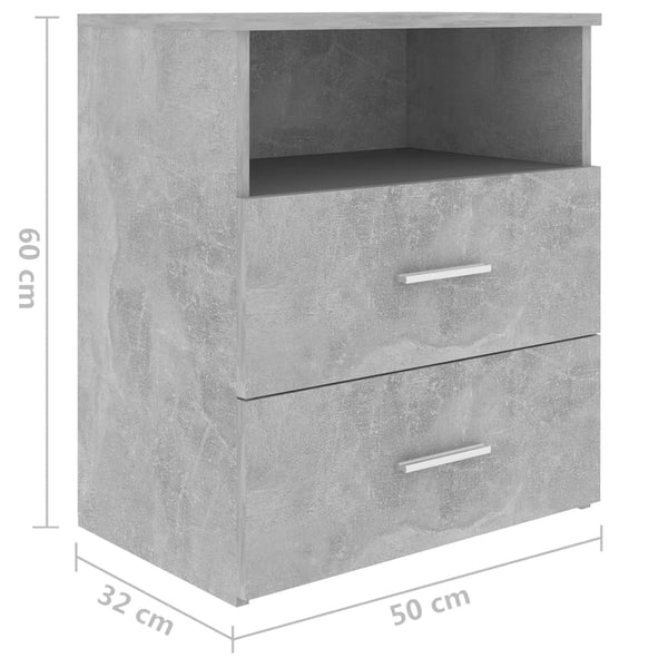 Betongrauer Nachttisch 50x32x60 cm