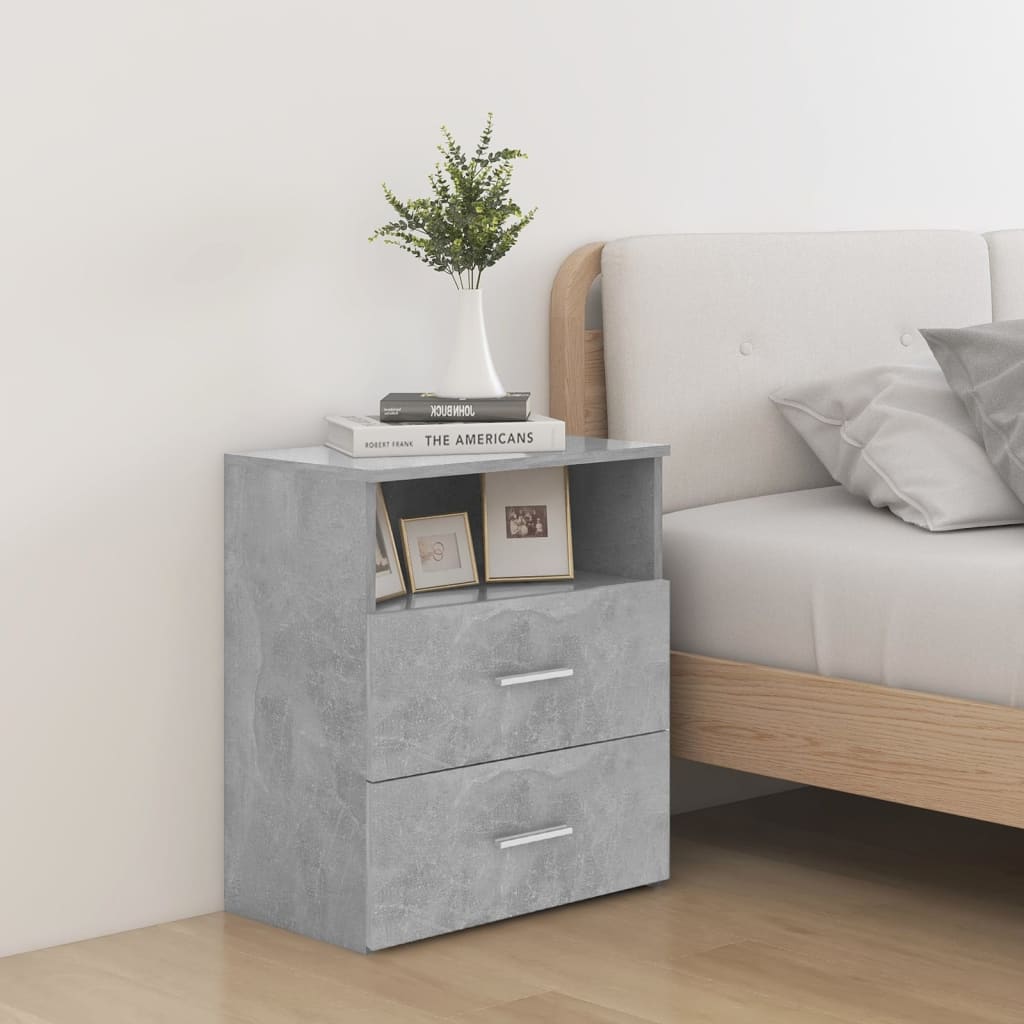 Betongrauer Nachttisch 50x32x60 cm