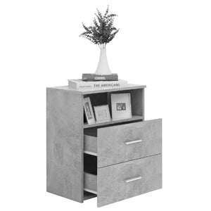 Nachttische 2er Set Betongrau 50x32x60cm