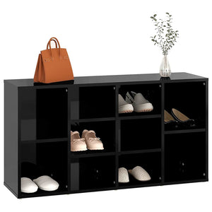 Schuhbank Schwarz Hochglanz 103 cm